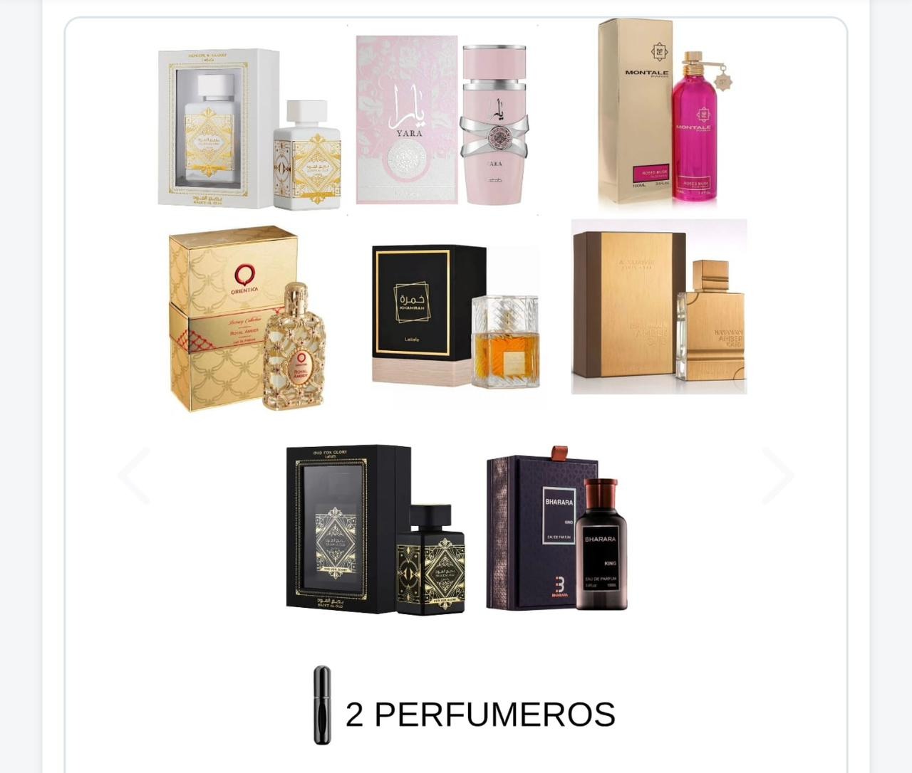 COMBO 8 PERFUMES+2PERFUMEROS
